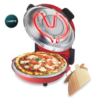 Cecotec Fun Pizza and Co Mamma Mia Vista Horno Electrico para Pizzas - 1200W - Temperatura hasta 420°C - Indicador Luminoso - Ve
