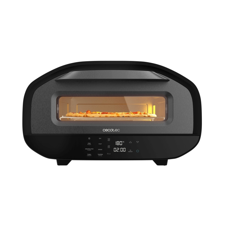 Cecotec Pizza and Co Tifosi Horno Electrico para Pizzas con Ventana - 1700W - Control Digital con 8 Funciones - Capacidad de 12L