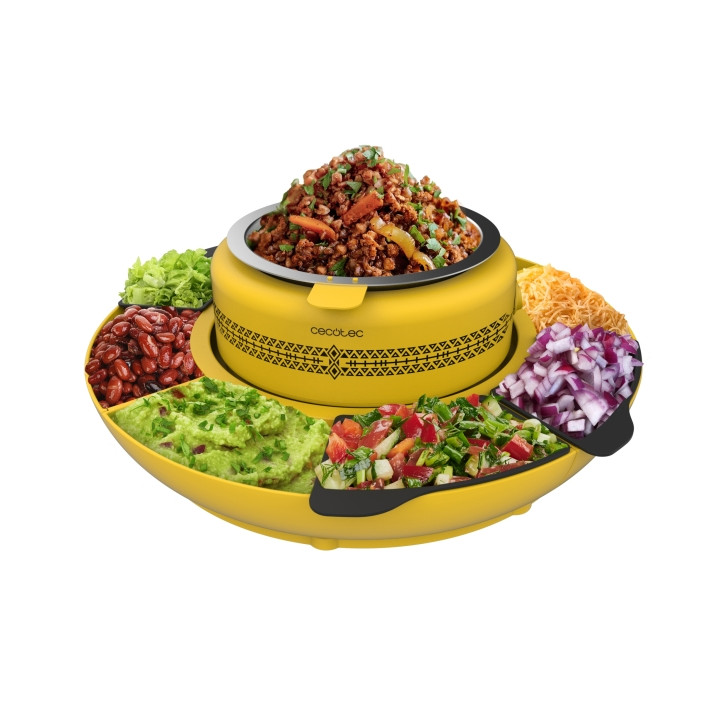 Cecotec Fun Taco Andale Maquina para Calentar Ingredientes para Tacos - 40W - Mantiene Calor - Organizador - Colorido y Divertid