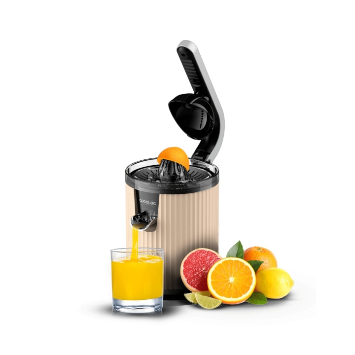 Cecotec Xqueeze RetroJuice 600 Exprimidor Electrico - 600W - Filtro de Acero Inoxidable - Conos Desmontables - Palanca de Presio