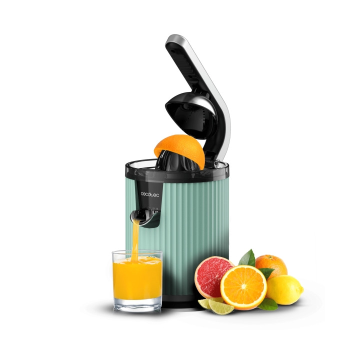 Cecotec Xqueeze RetroJuice 600 Exprimidor Electrico - 600W - Filtro Acero Inoxidable - Conos Desmontables - Sistema Antigoteo -