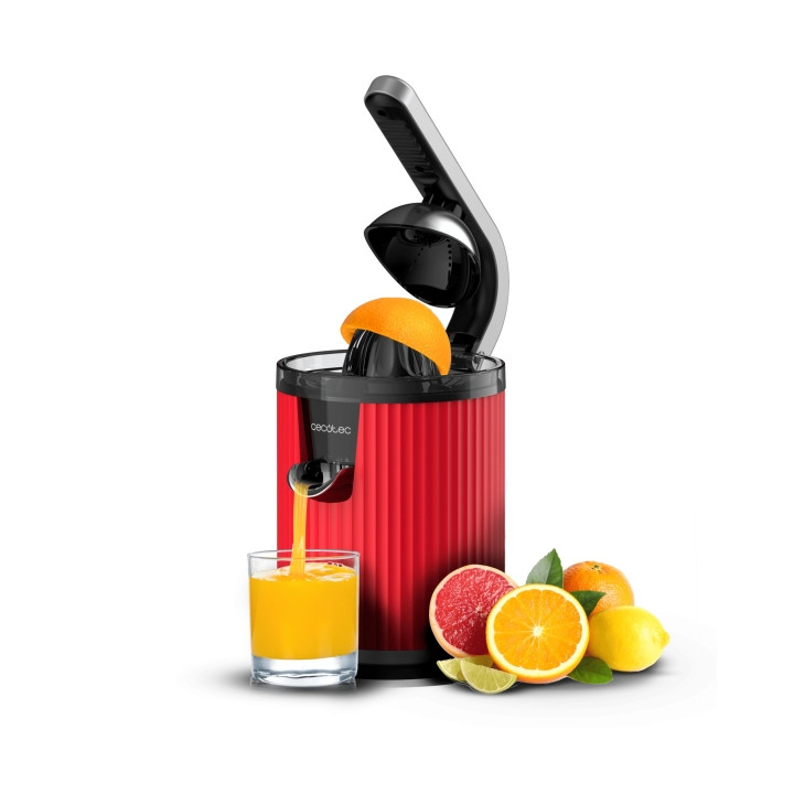 Cecotec Xqueeze RetroJuice 600 Exprimidor Electrico - 600W - Filtro de Acero Inoxidable - Conos Desmontables - Palanca de Presio