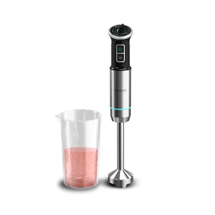 Cecotec Power Neutron 1100MAX Batidora de Mano - 1100W - Cuchillas de Titanio - Campana Antisalpicaduras - Velocidad Ajustable -