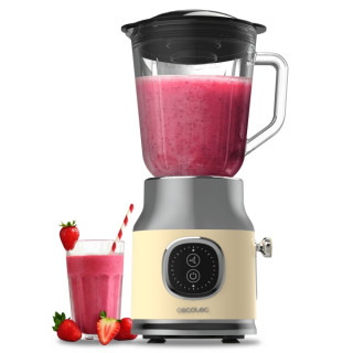 Cecotec RetroTwist Batidora de Vaso - Potencia de 800W - Jarra de 1L - Cuchillas de Titanio - Funcion Pulse - Motor de Cobre - C