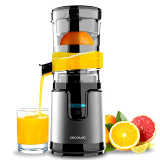Cecotec Essential TowerAdjust Easy Steel Exprimidor Electrico Automatico - 140W - Capacidad 0.35L - Filtro y Cono - Sistema Anti