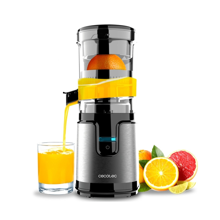 Cecotec Essential TowerAdjust Easy Steel Exprimidor Electrico Automatico - 140W - Capacidad 0.35L - Filtro y Cono - Sistema Anti