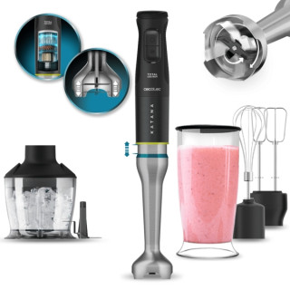 Cecotec Katana 15 TotalDestroy Smash Batidora de Mano - 1500W - Cuchillas de Titanio - Funcion Oscilante - 21 Velocidades - Camp