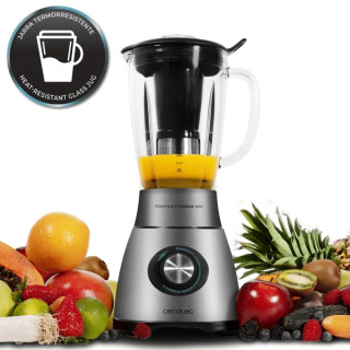 Cecotec Power Black Titanium 1800 Batidora de Vaso - 1800W - Jarra de 2.1L - Cuchilla Titanio 6 Hojas - Funcion Turbo - Sistema