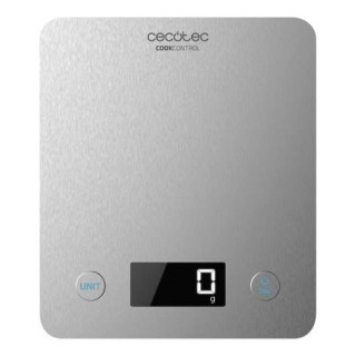 Cecotec Cook Control 10000 Connected Bascula de Cocina - Acabado en Acero Inox - Precision de 1gr - Peso Max. 5kg - Pantalla LCD