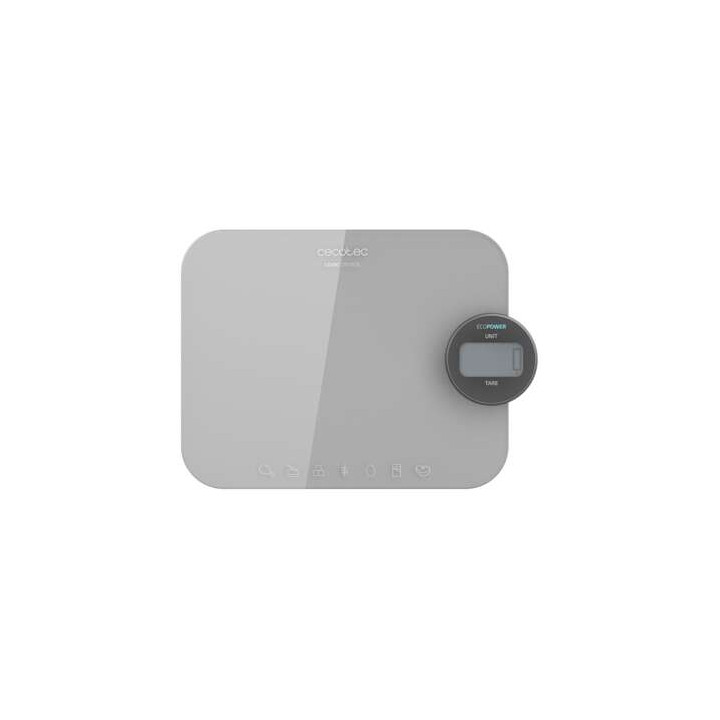 Cecotec Cook Control 10300 EcoPower Nutrition Bascula de Cocina - Funciona sin Pilas - Precision de 1gr - Peso Max. 8kg - Pantal