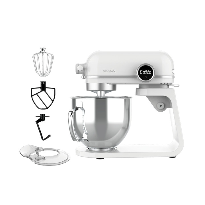 Cecotec Twist and Fusion 4500 Luxury Batidora Amasadora - 800W - Movimiento Planetario - Bol de Acero de 5.2L - 8 Velocidades -