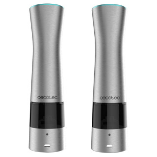 Cecotec InstantMill Press Duo Pack de 2 Molinillos Electricos de Especias - Cuerpo de Acero Inoxidable - Mecanismo Ajustable - V