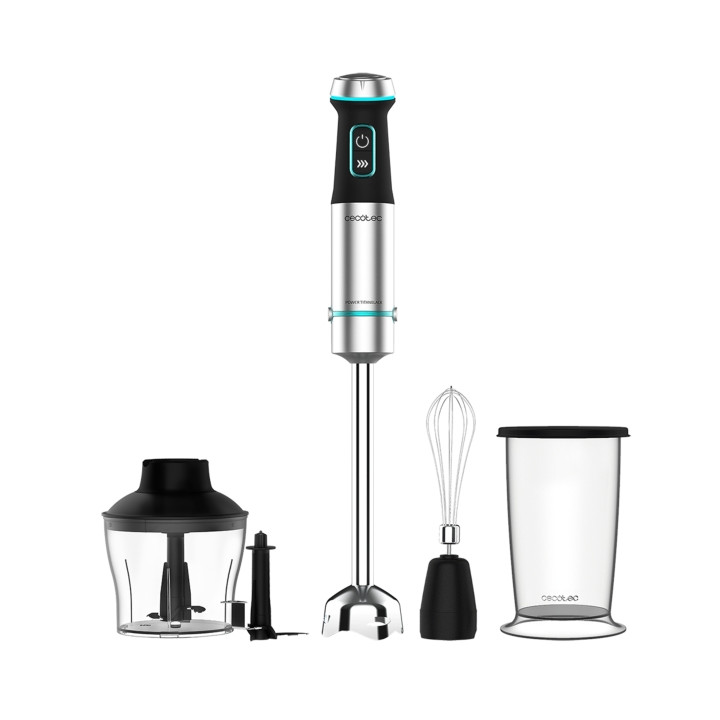 Cecotec Power TitanBlack 1200 XL CreamandCrush Batidora de Mano - 1200W - 4 Cuchillas de Titanio en Cruz - Campana Antisalpicadu