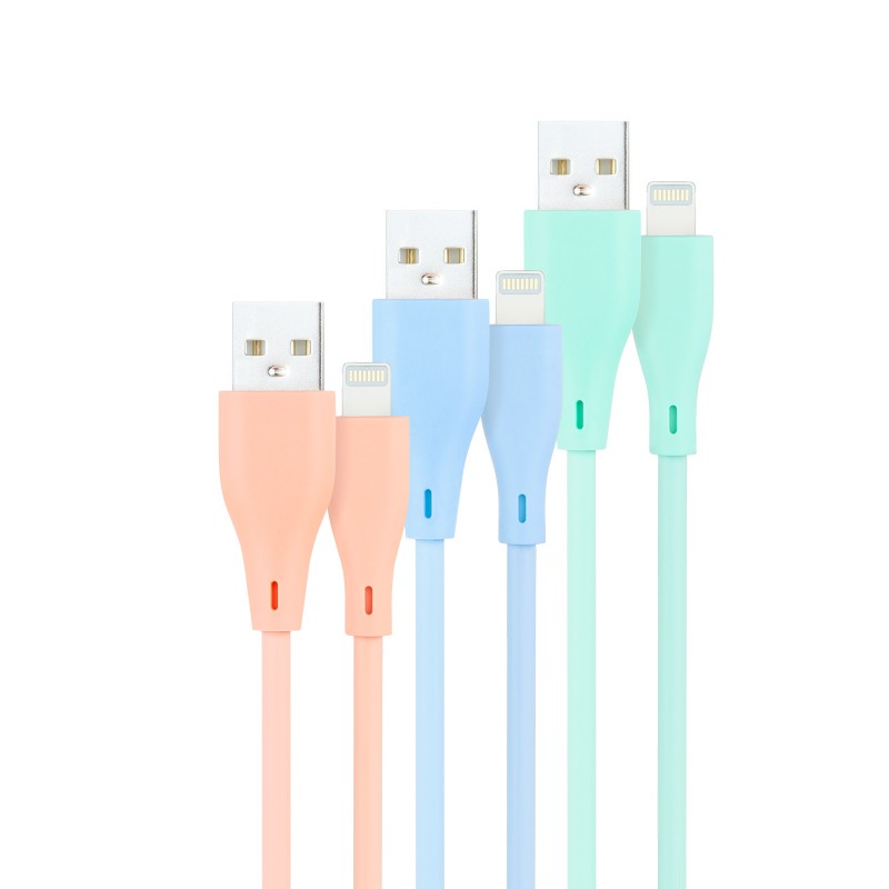 Nanocable Pack de 3 Cables USB-A Macho a Lightning Macho - Longitud 1m - Colores Pastel Rosa Nanocable Pack de 3 Cables USB-A Macho a Lightning Macho - Longitud 1m - Colores Pastel Rosa
