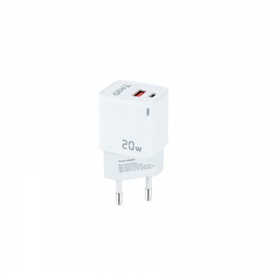 Tooq Cargador de Pared USB-C/PD + USB-A/QC 20W - Color Blanco
