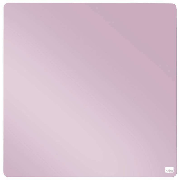 Nobo Mini Pizarra Magnetica Tile 360x360mm - sin Marco - Almohadillas Adhesivas e Imanes - Diseño Creativo y Colorido - Rosa