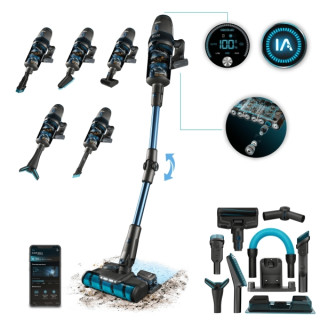 Cecotec Conga Rockstar 11500 Odyssey ErgoWet Connected IA Aspirador Escoba Vertical sin Cable - 850W - 30kPa - Bateria de 29.4V