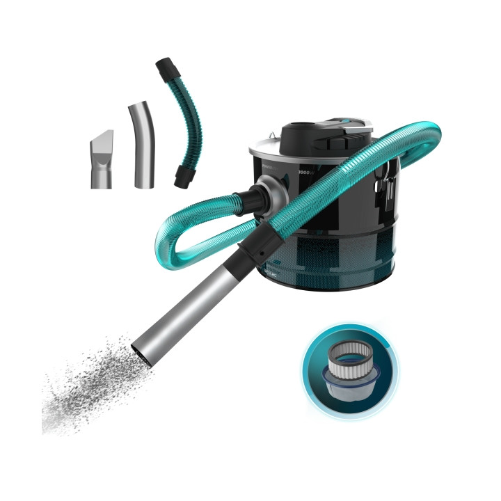 Cecotec Conga Ash 3000 Home Aspirador de Cenizas - 1000W - Capacidad 15L - Succion 15kPa - Tubo Reforzado Metalico - Deposito Ac