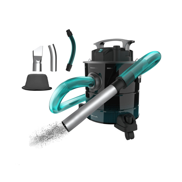 Cecotec Conga Ash 5000 Home Aspirador de Cenizas y Pellet - Potencia de 1200W - Capacidad 20L - Succion 18kPa - Ruedas y Asa - D