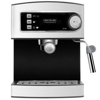Cecotec Power Espresso Cafetera Expresso - 850W - 20Bar - Deposito 1.6L Extraible - Doble Salida - Vaporizador Orientable - Cali