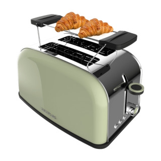 Cecotec Toastin' Time 850 Tostadora de Doble Ranura - 850W - Ranura Ancha - Acero Inoxidable - Autocentrado - Bandeja Recogemiga