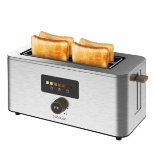 Cecotec TouchandToast Extra Double Tostadora de Doble Ranura Larga - 1500W - Pantalla Tactil a Color - Capacidad 4 Rebanadas - A