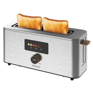 Cecotec TouchandToast Extra Tostadora de Ranura Larga - 1000W - Control Tactil y Pantalla a Color - Ranura Ancha - Acero Inoxida
