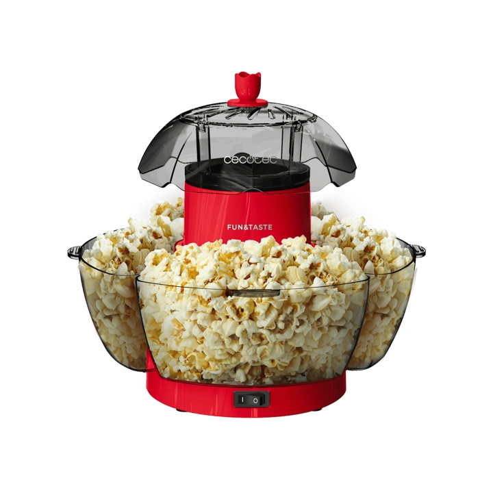 Cecotec FunandTaste P'Corn Lotus Palomitero Electrico - 1200W - Listas en 2min - Compacto - Incluye 4 Recipientes - Cocina sin A