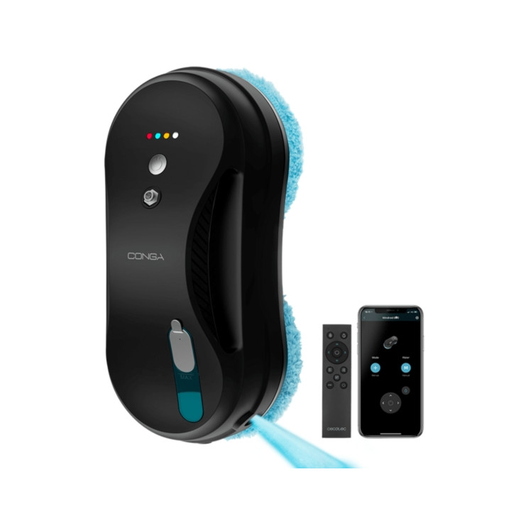 Cecotec Conga Windroid 890 SprayWater Smart Connected T Robot Limpiacristales 3 en 1 - Navegacion Inteligente - Pulveriza Liquid