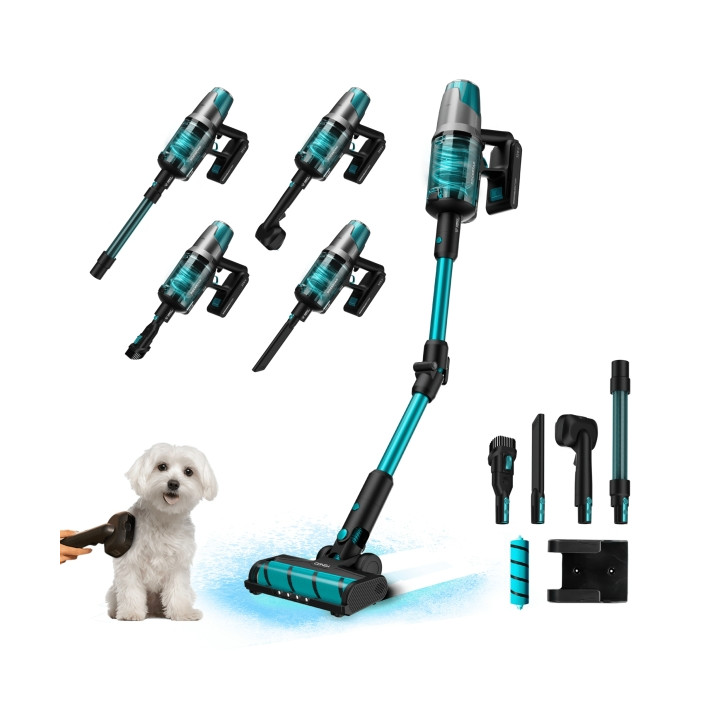 Cecotec Conga Rockstar 7500 Astral Flex Animal Aspirador Escoba Vertical sin Cable - 680W - 30kPa - Autonomia de 90min - Cepillo