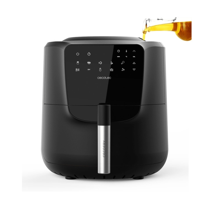 Cecotec Cecofry Rainm Freidora sin Aceite - 1550W - Autodosificador de Aceite - Capacidad 5.5L - Panel Multifuncion - 8 Menus Pr