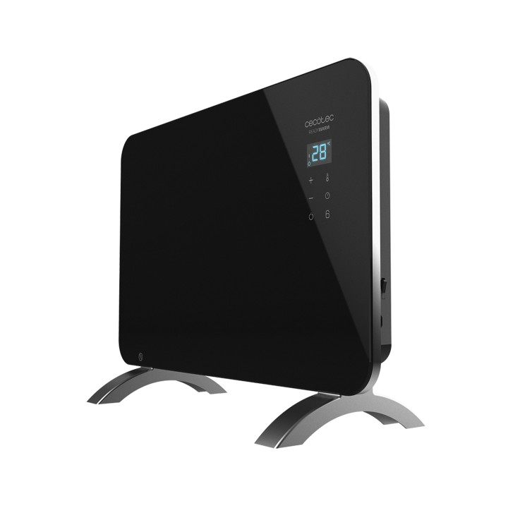 Cecotec Ready Warm 6670 Crystal Connection Convector de Cristal Templado - 1000W - Cobertura hasta 10m2 - Control Wi-Fi - LED Ta