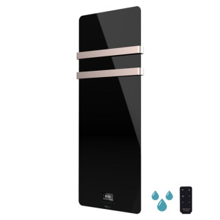 Cecotec ReadyWarm 9890 Toallero Electrico - 850W - Calefactor de Cristal - Dos Colgadores de Acero Inoxidable - Pantalla LED Tac