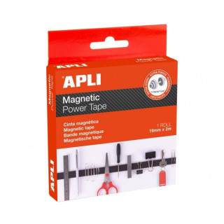 Apli Cinta Adhesiva Magnetica - Adhesivo por un Lado - Magnetico por el Otro - Facil de Cortar - Ideal para Manualidades y Fija