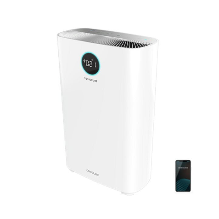Cecotec TotalPure 2500 Connected Purificador de Aire - Potencia de 20W - Filtro de 3 Etapas - Cobertura hasta 65m3 - Control WiF