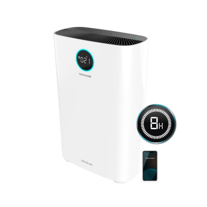 Cecotec TotalPure 5000 Connected Purificador de Aire - Potencia de 30W - Filtro de 3 Etapas - Cobertura hasta 130m3 - Control Wi