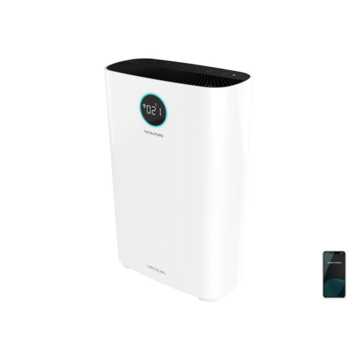Cecotec TotalPure 7500 Connected Purificador de Aire - 60W - Control Wi-Fi y Tactil - Cobertura hasta 200m3 - Sensor de Calidad