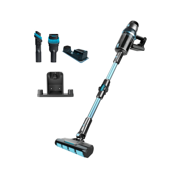 Cecotec Conga Rockstar 2500 Titanium ErgoWet Aspirador Escoba Vertical sin Cable - 680W - 26kPa - Autonomia 90min - Pantalla LED
