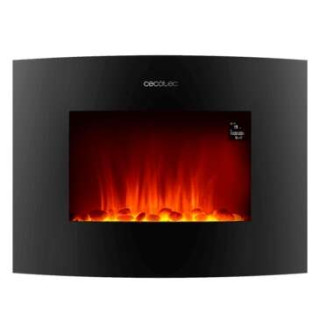 Cecotec Ready Warm 2650 Curved Flames Connected Chimenea Electrica 2000W WiFi - Tamaño 26" - 2 Niveles de Potencia - Mando a Dis