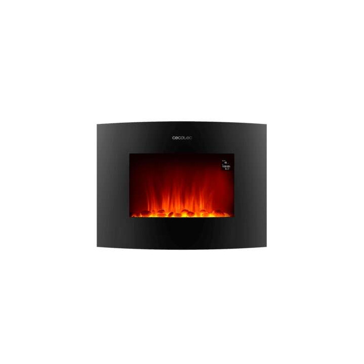 Cecotec Ready Warm 2650 Curved Flames Connected Chimenea Electrica 2000W WiFi - Tamaño 26" - 2 Niveles de Potencia - Mando a Dis