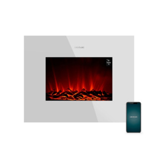 Cecotec ReadyWarm 2690 Chimenea Electrica de 26" - 2000W - Control Wi-Fi y App - Mando a Distancia - Cristal Templado Plano - Ll