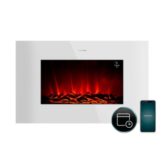 Cecotec ReadyWarm 3590 Chimenea Electrica de 35" - 2000W - Control Wi-Fi y App - Mando a Distancia Incluido - Llamas LED Ajustab