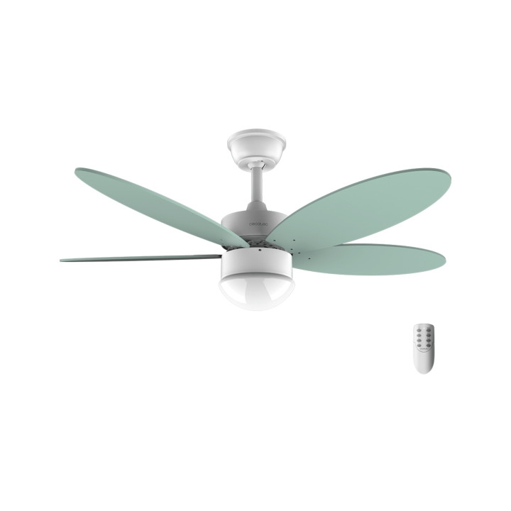 Cecotec EnergySilence Aero 4260 Mint Ventilador de Techo con 5 Aspas Reversibles y Luz LED - 40W - Diametro de 42" - Temporizado