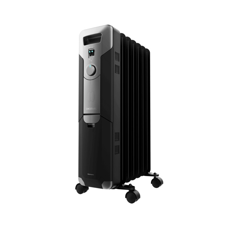 Cecotec ReadyWarm 7000 Space Black Radiador de Aceite con 7 Modulos de 150x580mm - 1500W - Calienta hasta 15m2 - 3 Niveles de Po
