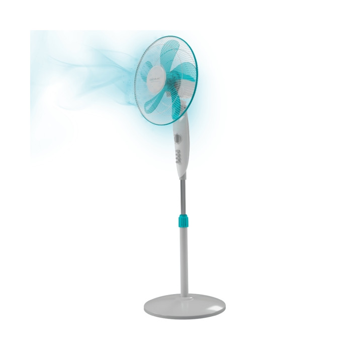 Cecotec EnergySilence 520 Power Ventilador de Pie con 5 Aspas - 50W - Diametro de 40cm - Temporizador 2h - 4 Velocidades - Oscil