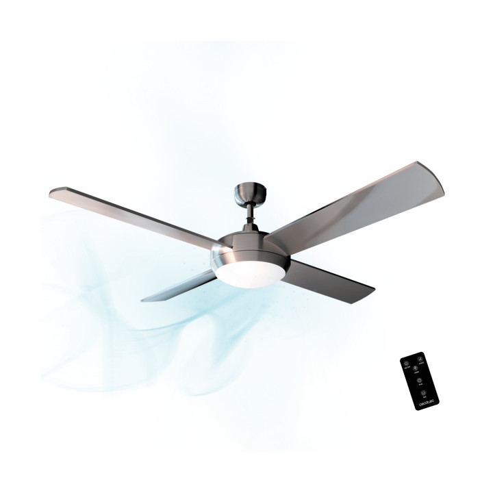 Cecotec EnergySilence Aero 570 Ventilador de Techo con 4 Aspas y Luz LED Integrada - 60W - Diametro de 52" - Mando a Distancia -