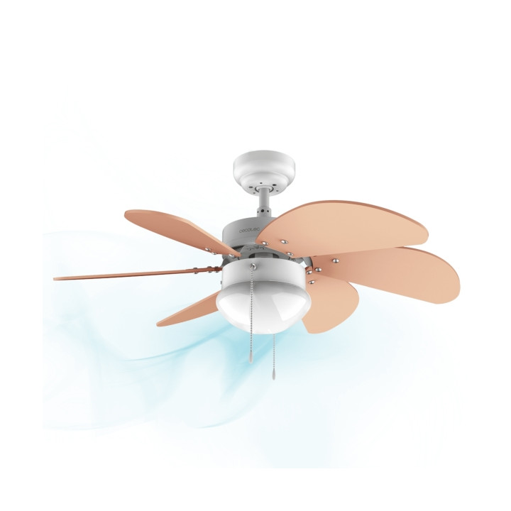 Cecotec EnerySilence Aero 3600 Vision Orange Ventilador de Techo con 6 Aspas Reversibles y Lampara - 50W - Diametro de 92cm - 3