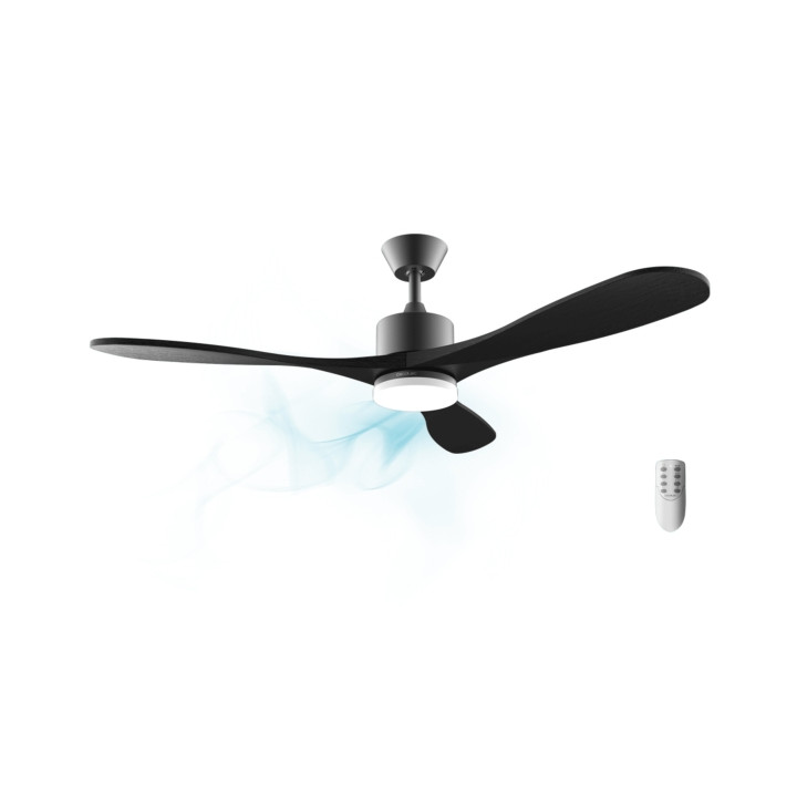Cecotec EnergySilence Aero 5290 Stone Pro Ventilador de Techo con 3 Aspas y Luz - 50W - Diametro de 52" - LED de 24W - Ajuste de