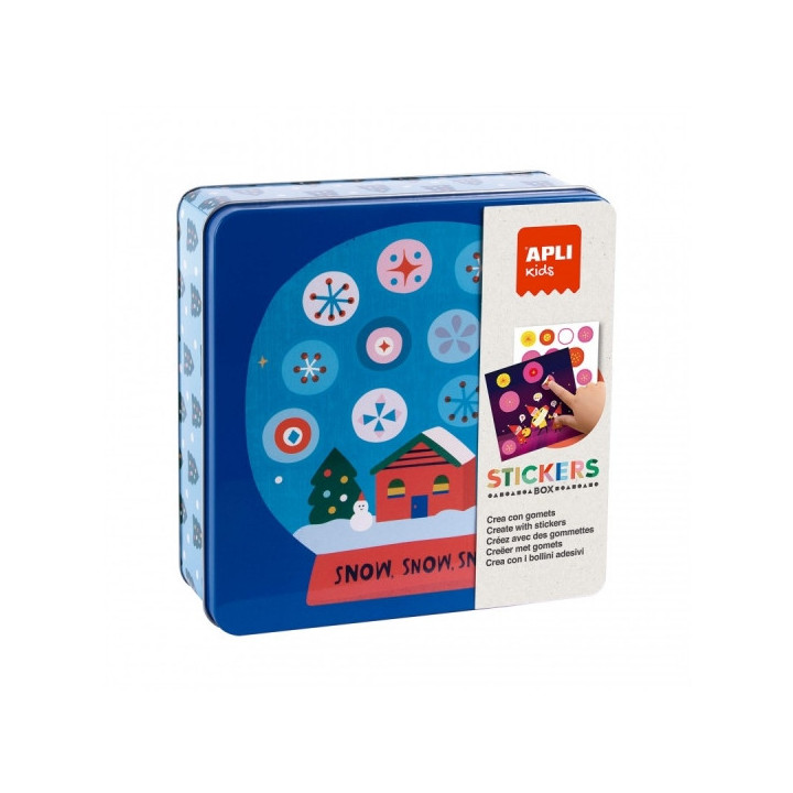 Apli Juego de Gomets Navidad - Contiene 8 hojas de Gomets y 8 Laminas para Rellenar - Estimula la Psicomotricidad Fina - Desarr