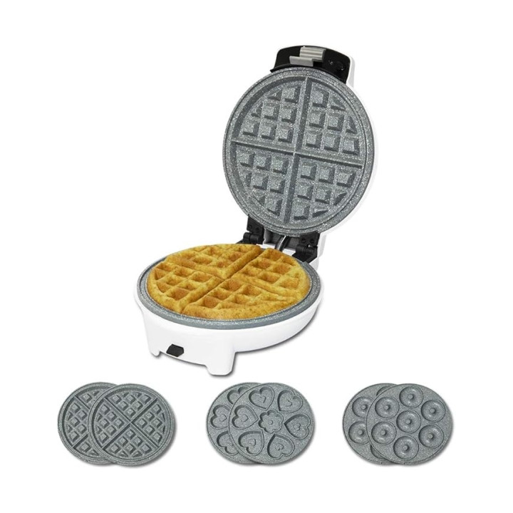 Cecotec Fun Gofrestone 3In1 Gofrera - Potencia de 700W - Placas Intercambiables - Revestimiento Antiadherente - Indicador Lumino